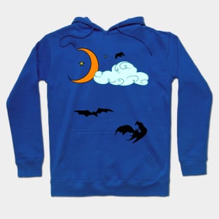 Moon Cloud Stars and Bats Hoodie